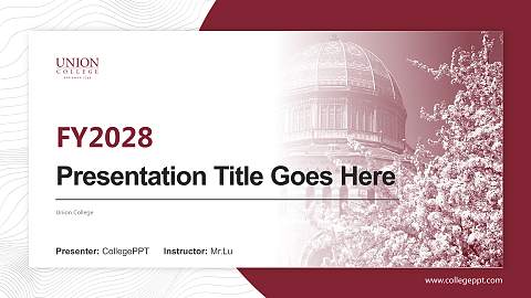 Union College Academic Presentation/Research Findings Report PPT Template