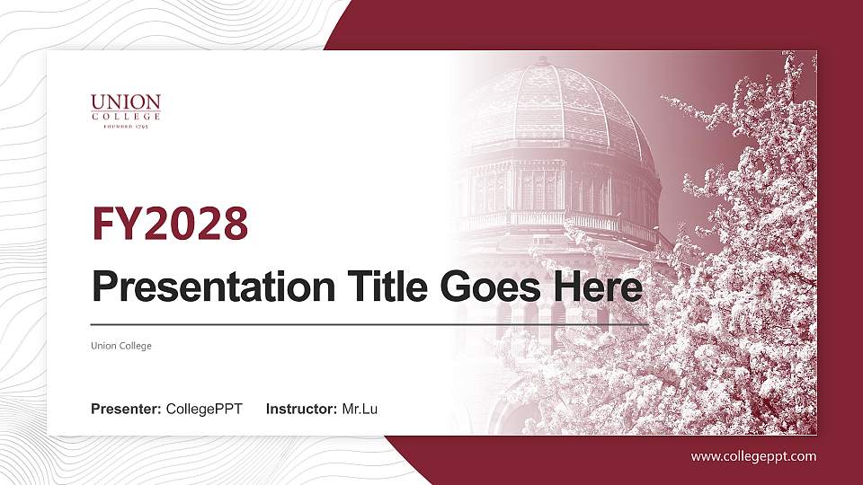 Union College Academic Presentation/Research Findings Report PPT Template16:9 ratio PPT effect preview image