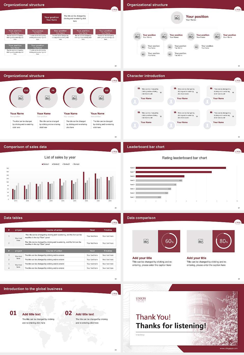 Union College Academic Presentation/Research Findings Report PPT Template16:9 ratio PPT effect preview image4
