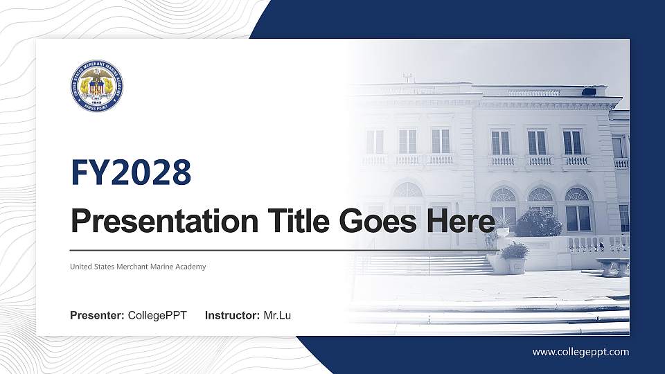 United States Merchant Marine Academy Academic Presentation/Research Findings Report PPT Template16:9 ratio PPT effect preview image