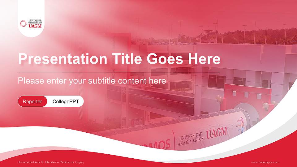 Universidad Ana G. Méndez – Recinto de Cupey Lecture Sharing and Networking Event PPT Template16:9 ratio PPT effect preview image