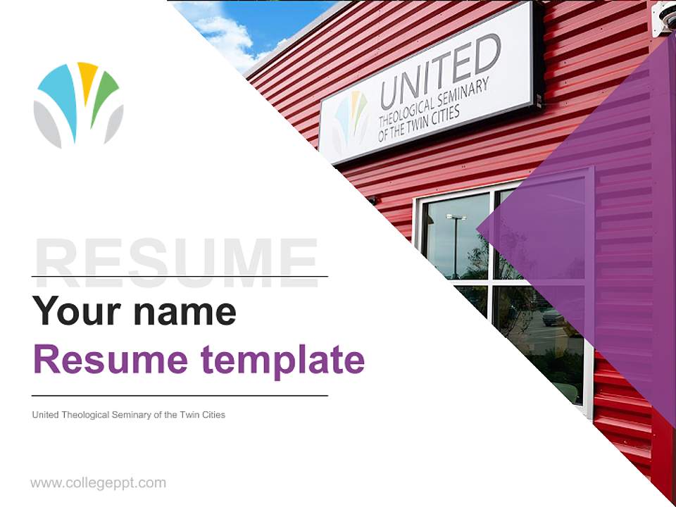 United Theological Seminary of the Twin Cities Resume PPT Template4:3 ratio PPT effect preview image5