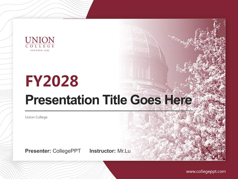 Union College Academic Presentation/Research Findings Report PPT Template4:3 ratio PPT effect preview image5