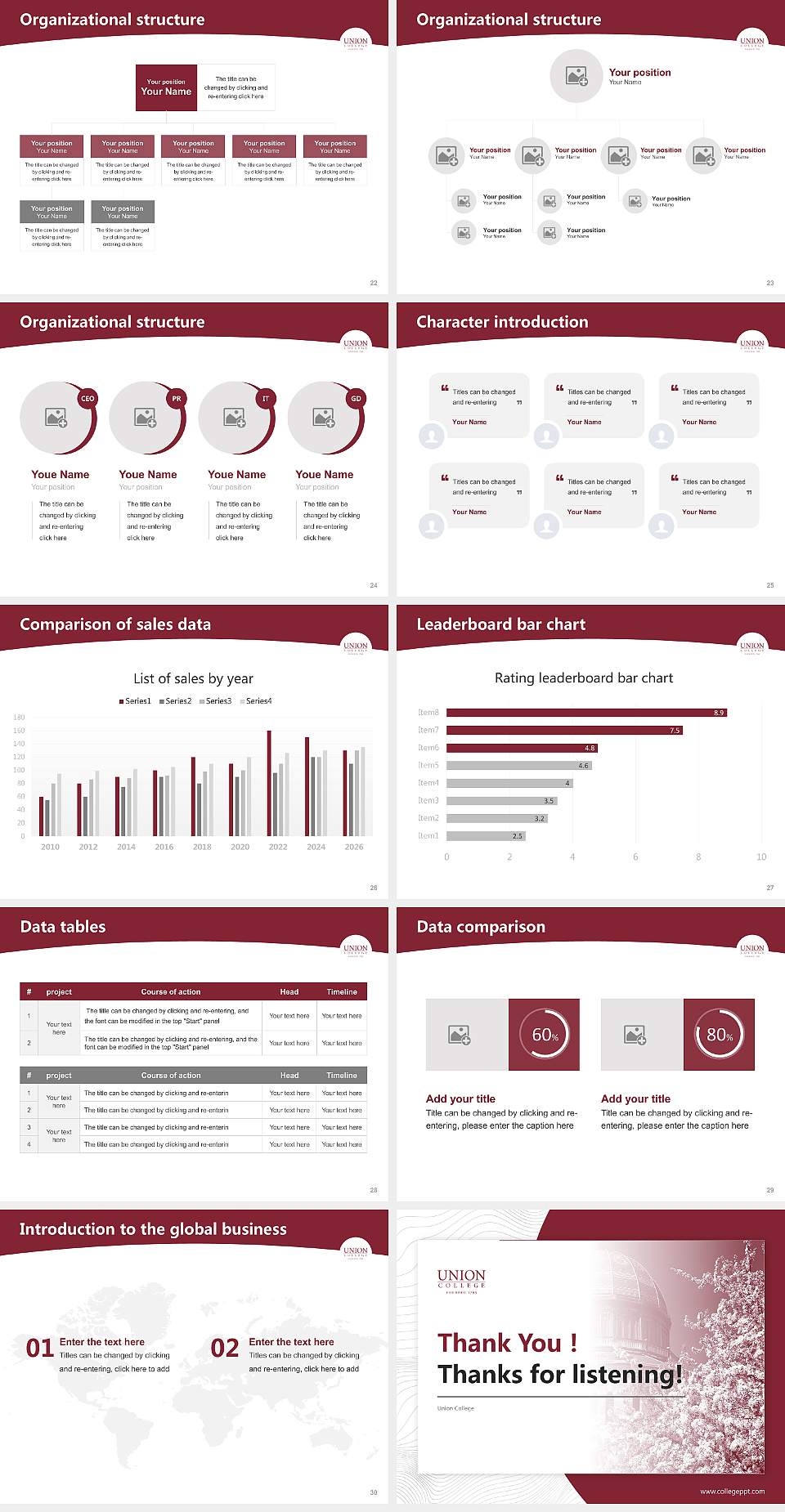 Union College Academic Presentation/Research Findings Report PPT Template4:3 ratio PPT effect preview image4