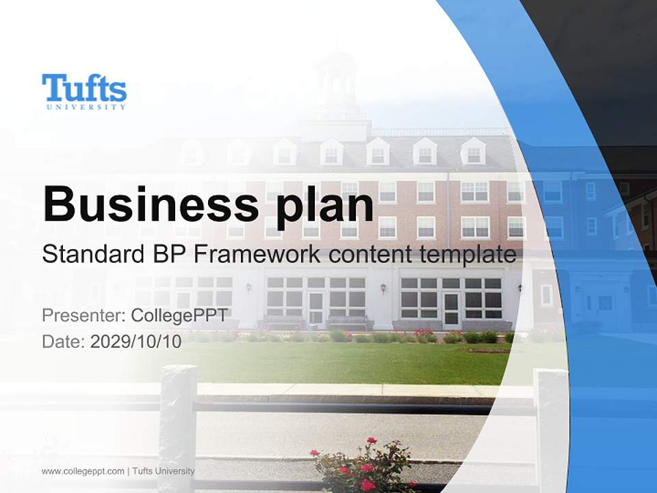Tufts University Competition/Entrepreneurship Contest PPT Template4:3 ratio PPT effect preview image9