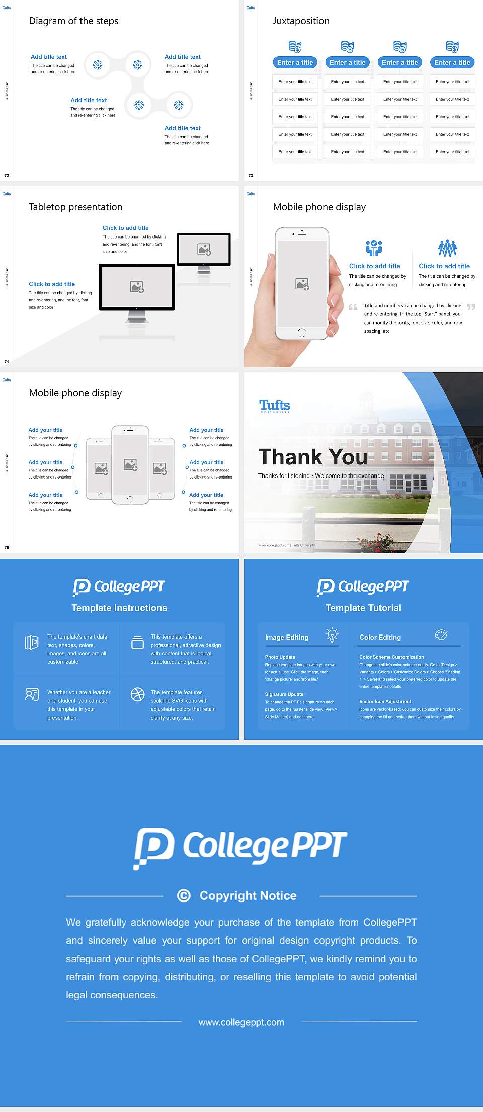 Tufts University Competition/Entrepreneurship Contest PPT Template4:3 ratio PPT effect preview image9