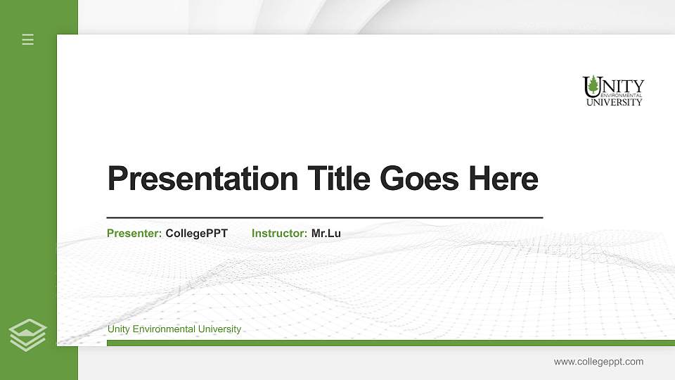 Unity Environmental University Thesis Proposal/Graduation Defense PPT Template16:9 ratio PPT effect preview image