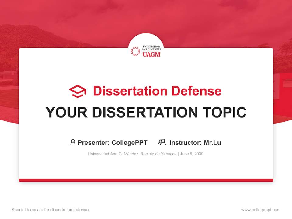 Universidad Ana G. Méndez, Recinto de Yabucoa Graduation Thesis Defense PPT Template4:3 ratio PPT effect preview image7