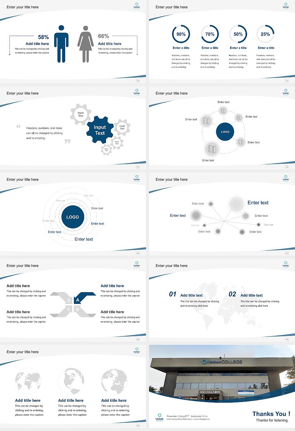 Unitek College Bakersfield Campus Course/Courseware Creation PPT Template16:9 ratio PPT effect preview image4