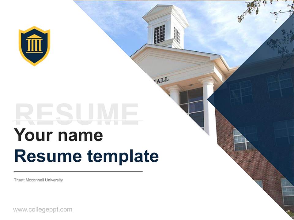 Truett Mcconnell University Resume PPT Template4:3 ratio PPT effect preview image5