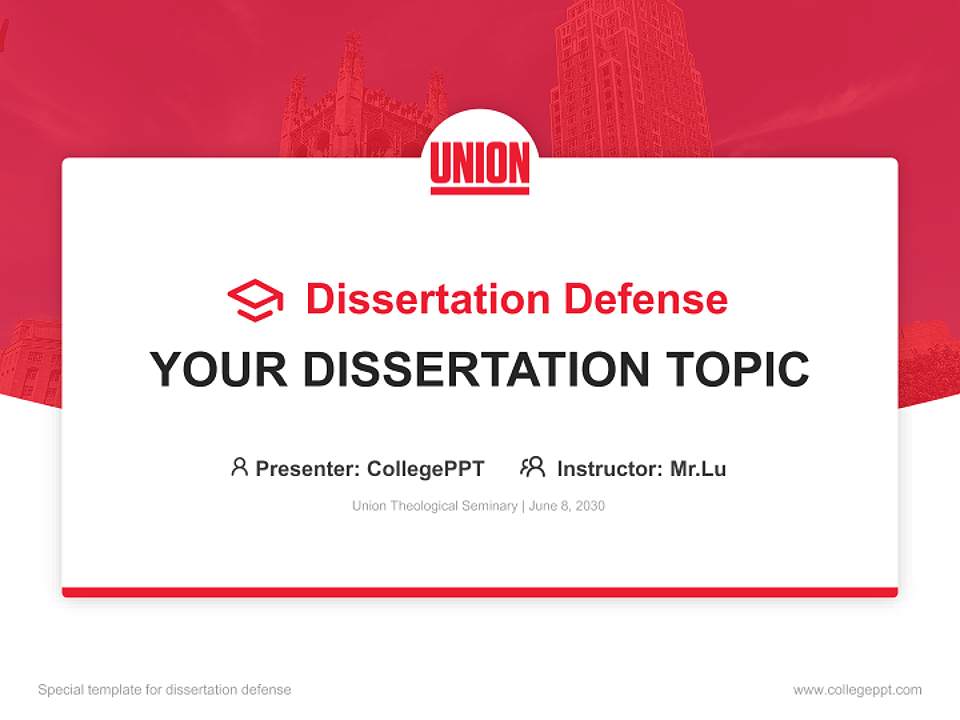 Union Theological Seminary Graduation Thesis Defense PPT Template4:3 ratio PPT effect preview image7