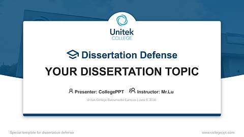 Unitek College Sacramento Campus Graduation Thesis Defense PPT Template