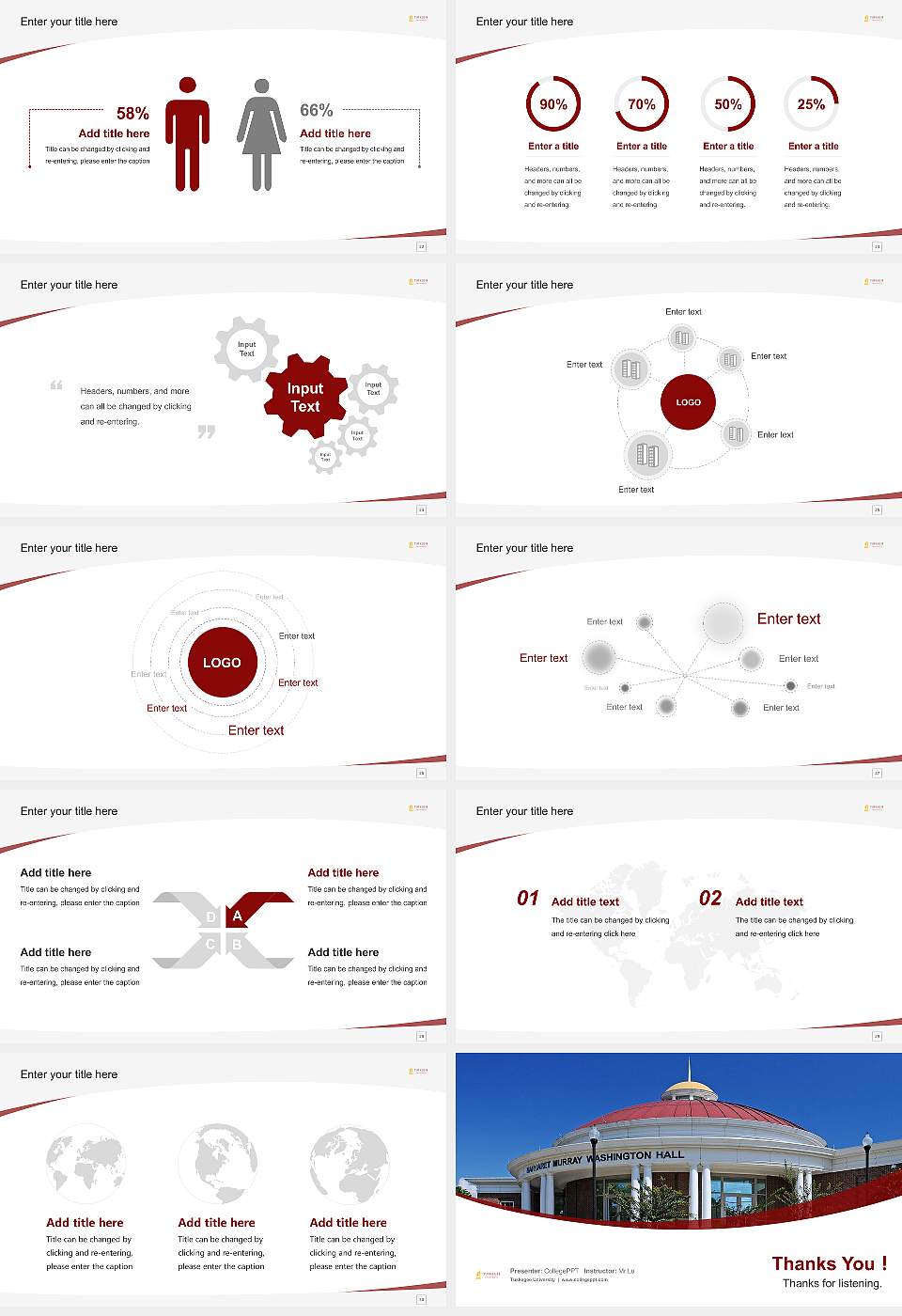 Tuskegee University Course/Courseware Creation PPT Template16:9 ratio PPT effect preview image4