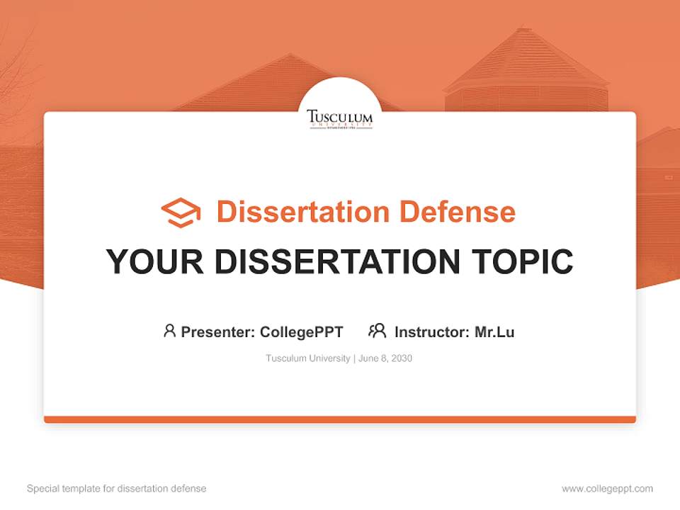 Tusculum University Graduation Thesis Defense PPT Template4:3 ratio PPT effect preview image7
