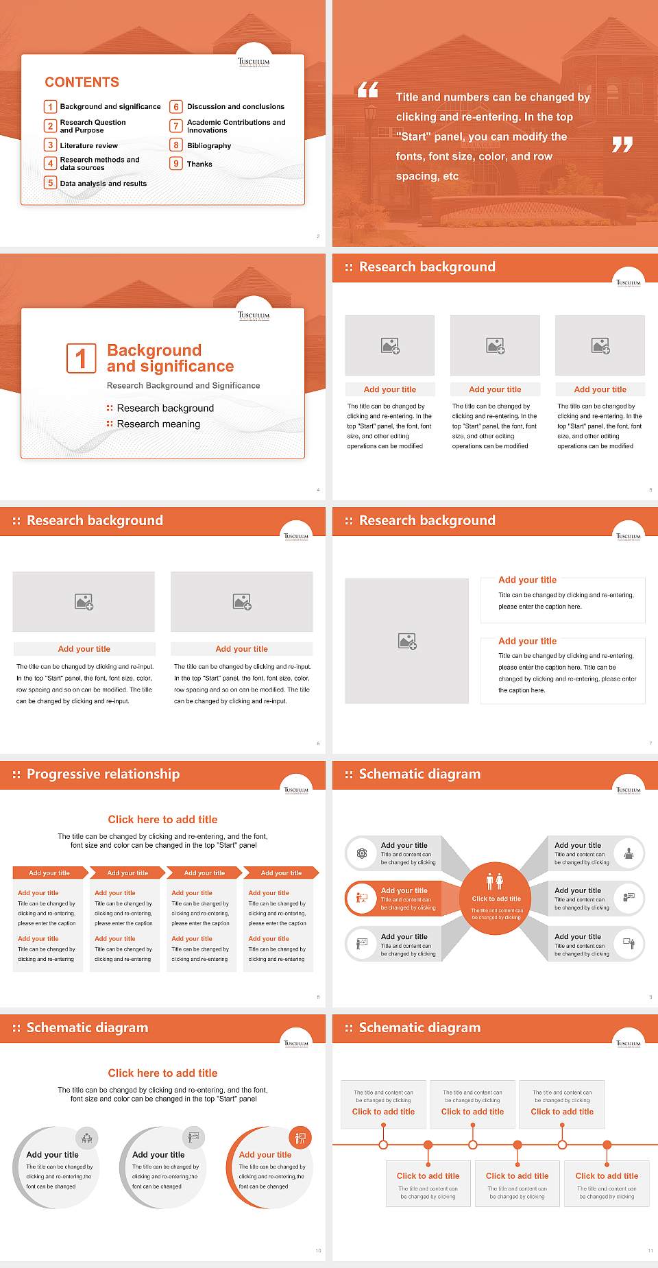 Tusculum University Graduation Thesis Defense PPT Template4:3 ratio PPT effect preview image2