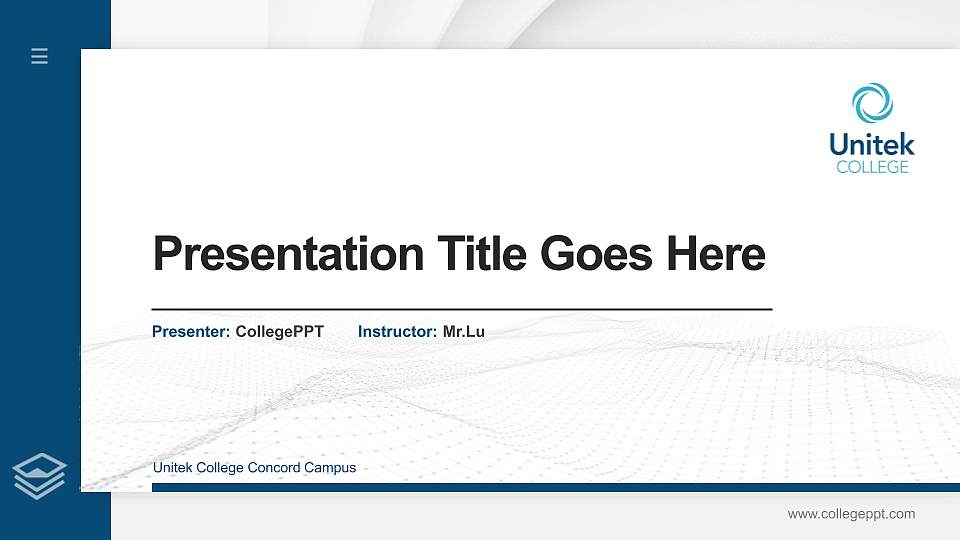 Unitek College Concord Campus Thesis Proposal/Graduation Defense PPT Template16:9 ratio PPT effect preview image