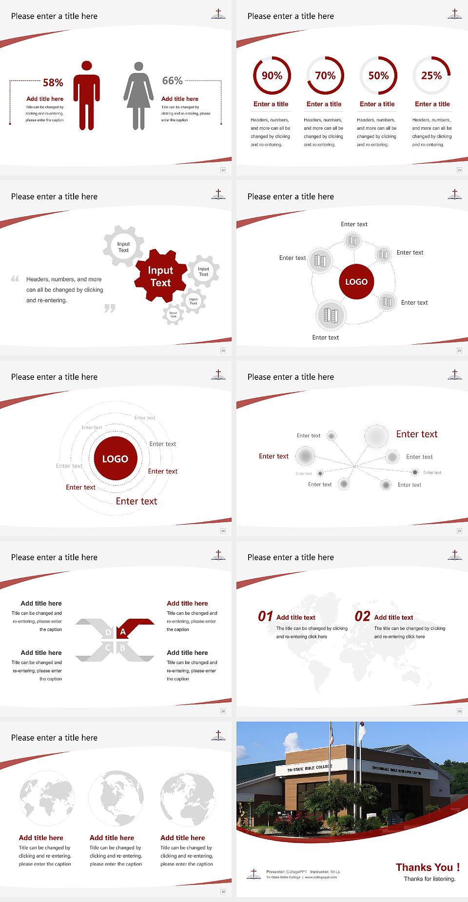 Tri-State Bible College Course/Courseware Creation PPT Template4:3 ratio PPT effect preview image4