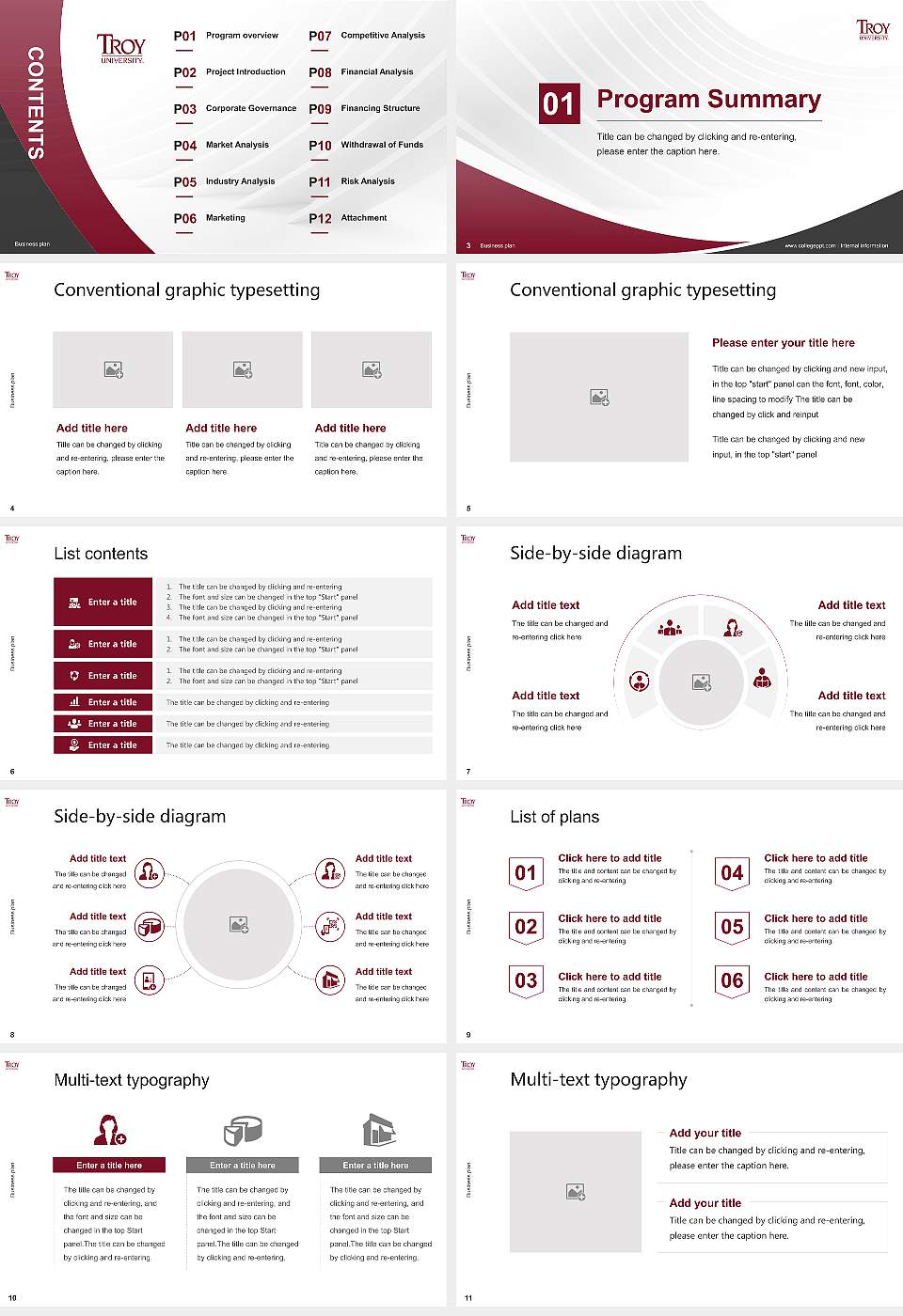 Troy University Competition/Entrepreneurship Contest PPT Template16:9 ratio PPT effect preview image2
