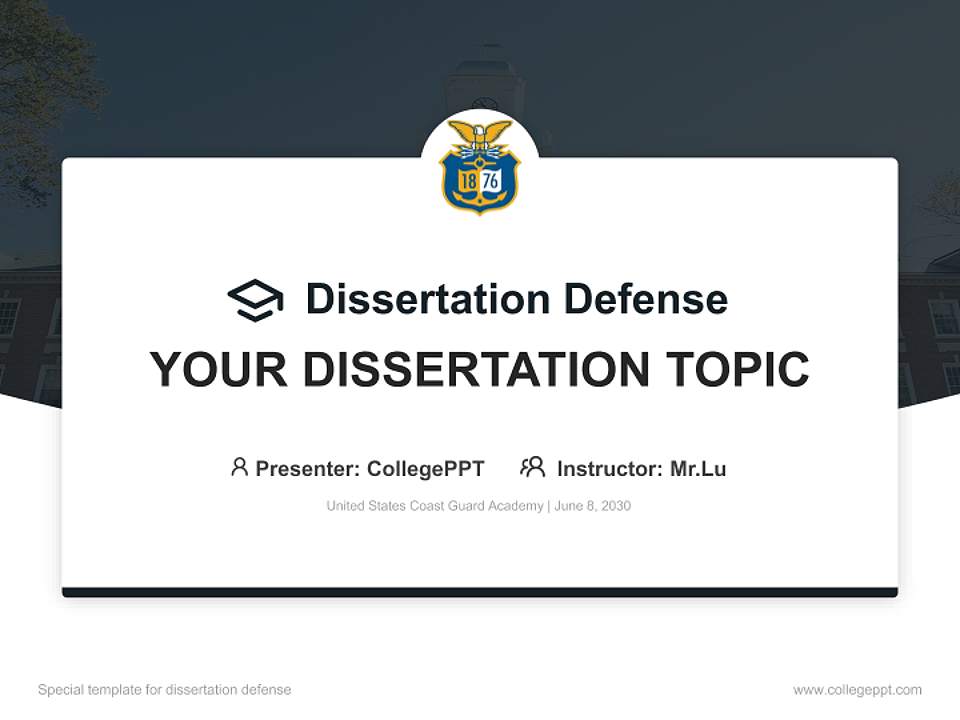 United States Coast Guard Academy Graduation Thesis Defense PPT Template4:3 ratio PPT effect preview image7