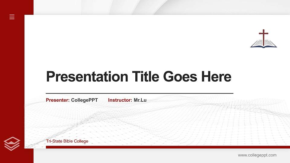 Tri-State Bible College Thesis Proposal/Graduation Defense PPT Template16:9 ratio PPT effect preview image