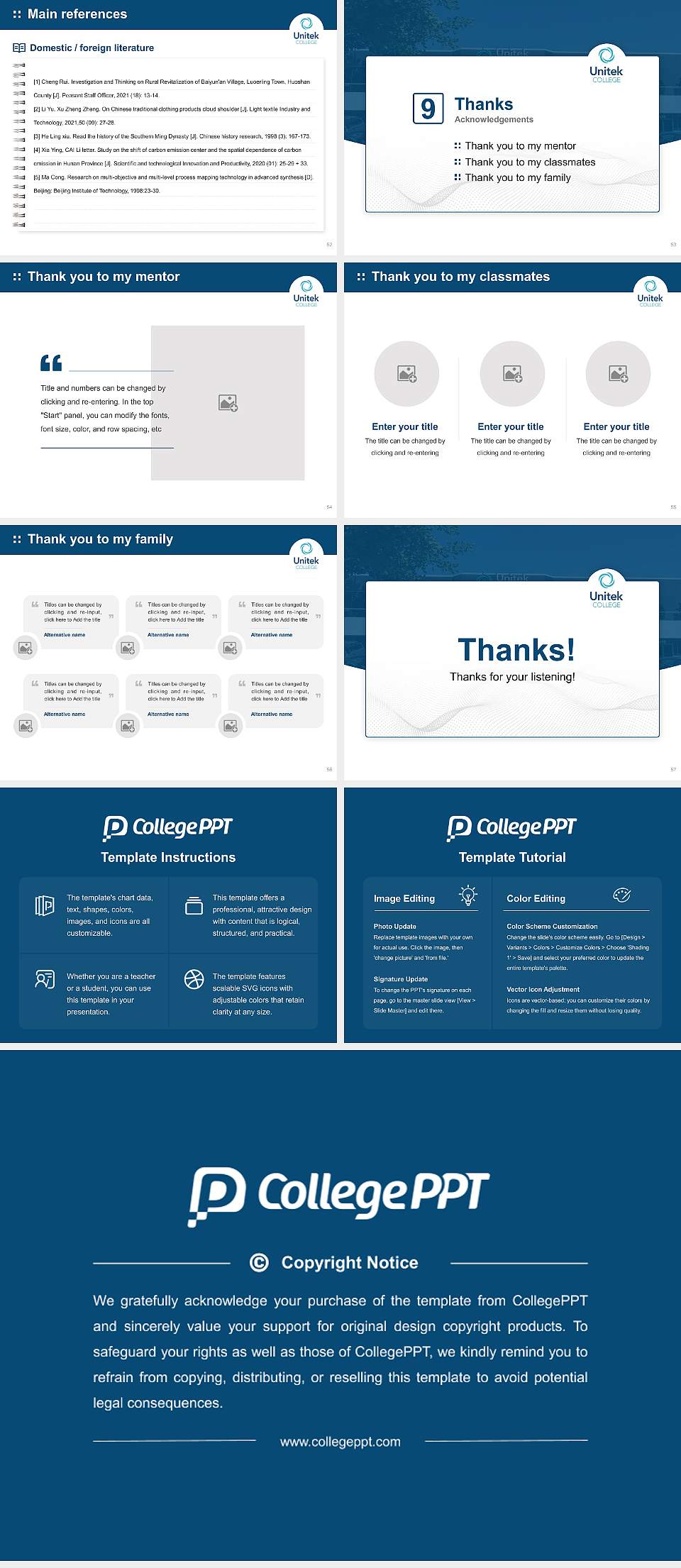 Unitek College San Jose Campus Graduation Thesis Defense PPT Template4:3 ratio PPT effect preview image7