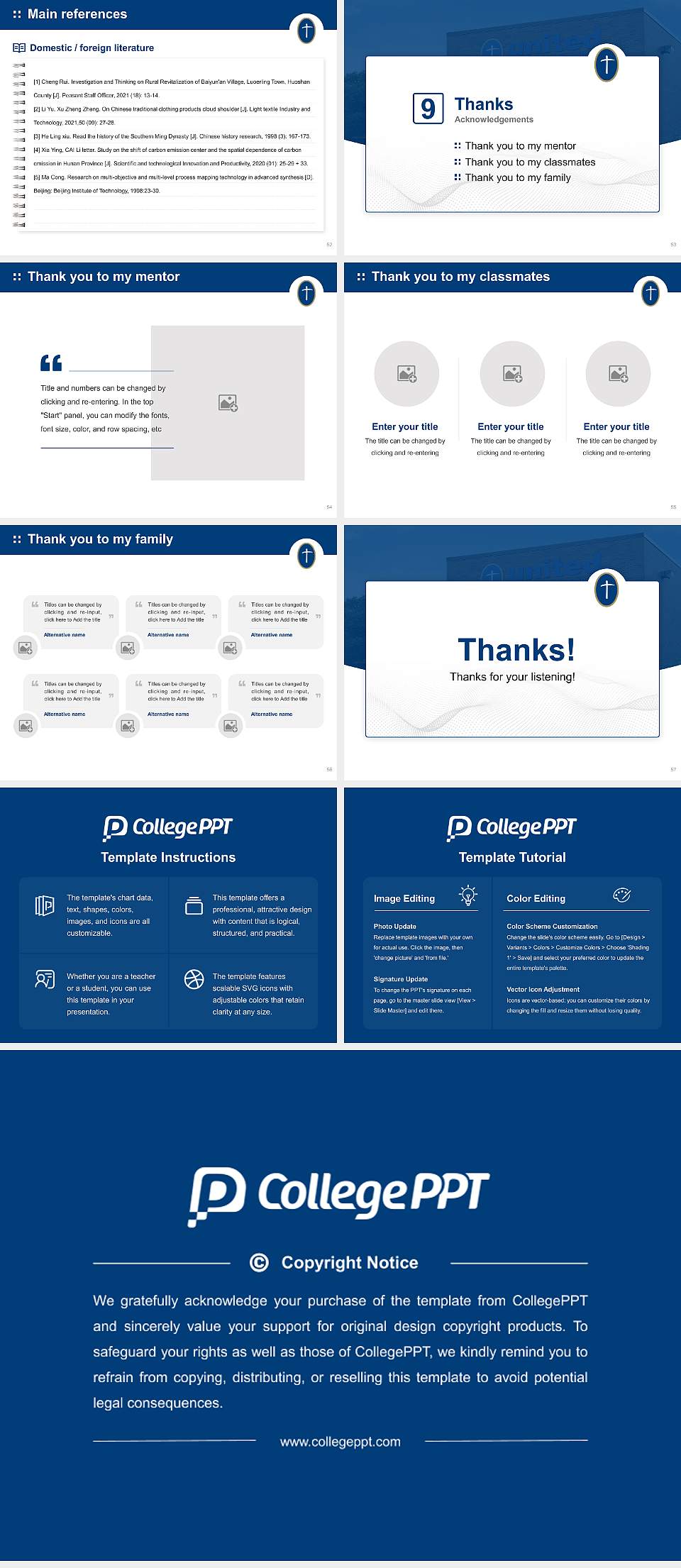 United Theological Seminary Graduation Thesis Defense PPT Template4:3 ratio PPT effect preview image7