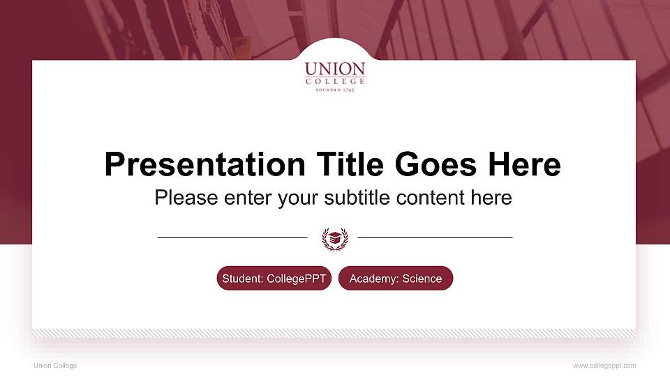 Union College National Scholarship Defense PPT Template16:9 ratio PPT effect preview image