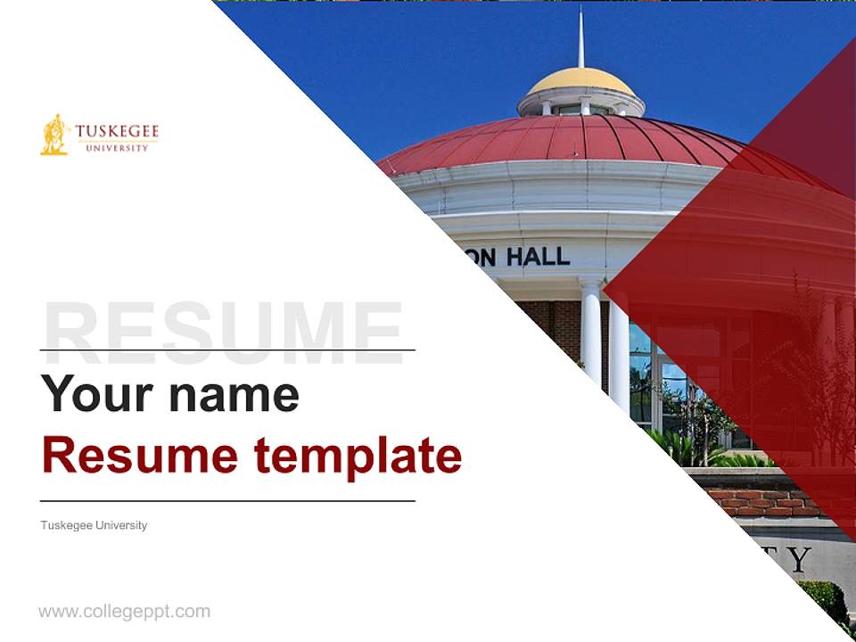 Tuskegee University Resume PPT Template4:3 ratio PPT effect preview image5