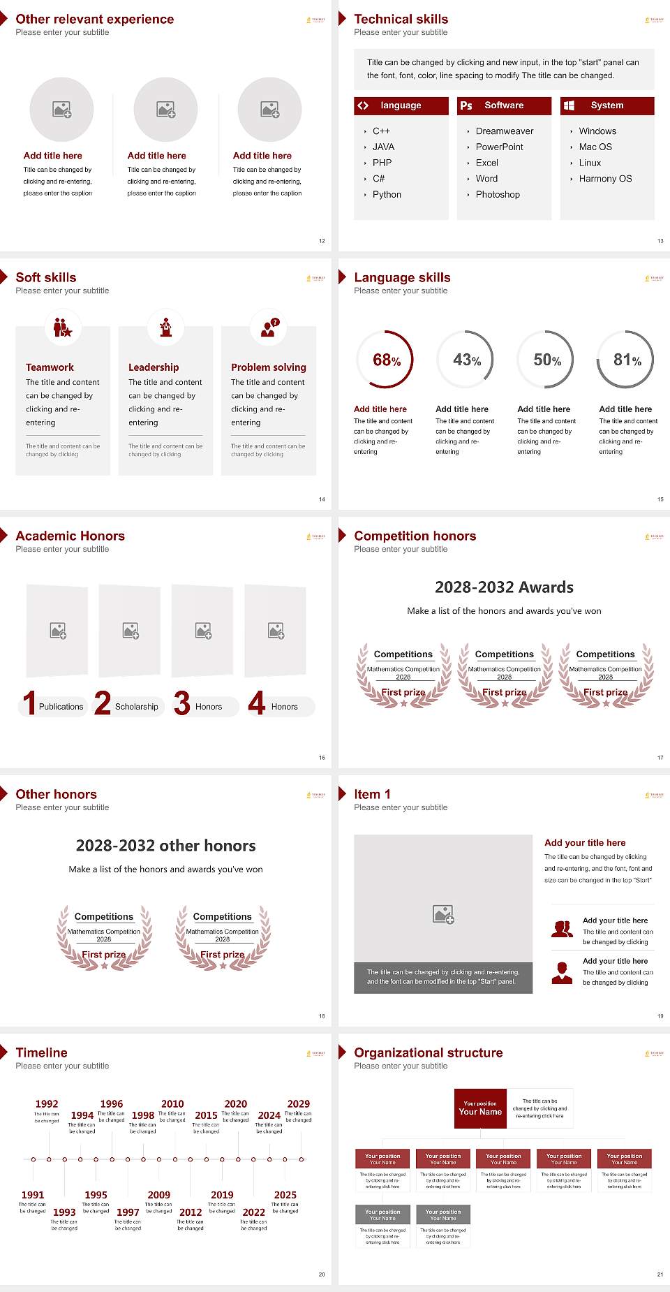 Tuskegee University Resume PPT Template4:3 ratio PPT effect preview image3