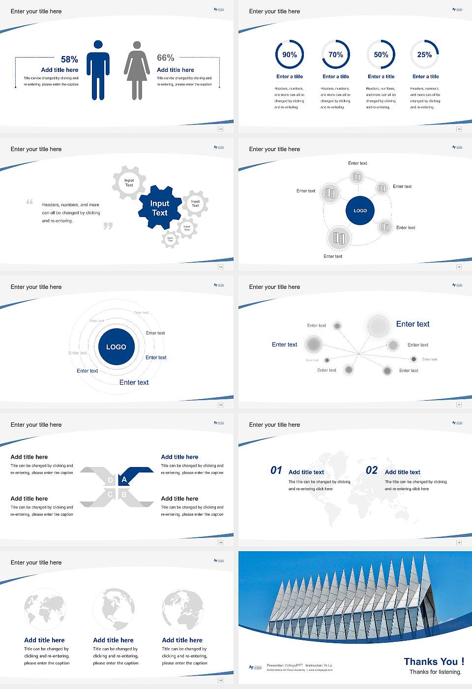 United States Air Force Academy Course/Courseware Creation PPT Template16:9 ratio PPT effect preview image4