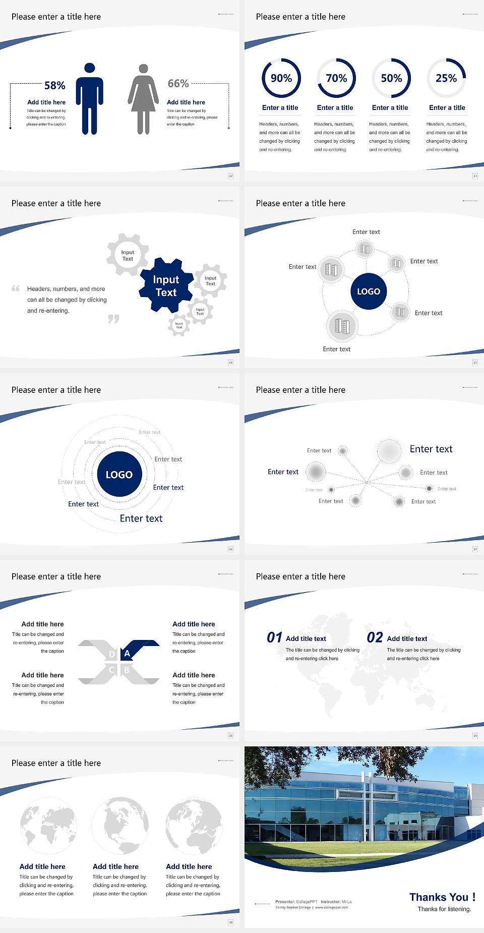 Trinity Baptist College Course/Courseware Creation PPT Template4:3 ratio PPT effect preview image4