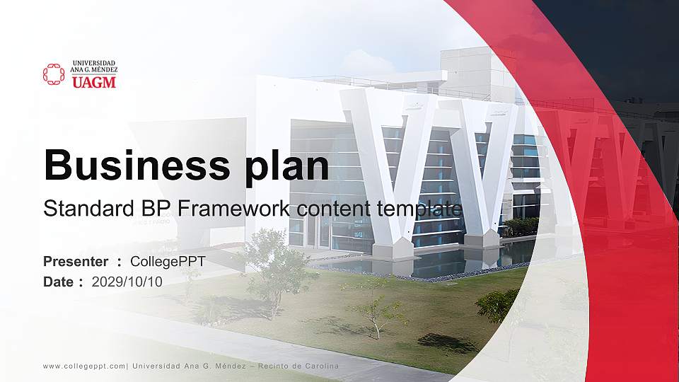 Universidad Ana G. Méndez – Recinto de Carolina Competition/Entrepreneurship Contest PPT Template16:9 ratio PPT effect preview image