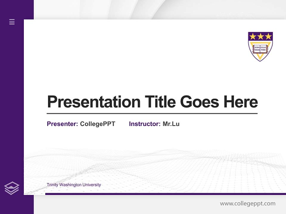 Trinity Washington University Thesis Proposal/Graduation Defense PPT Template4:3 ratio PPT effect preview image5