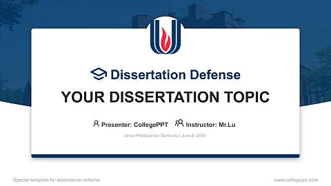 Union Presbyterian Seminary Graduation Thesis Defense PPT Template