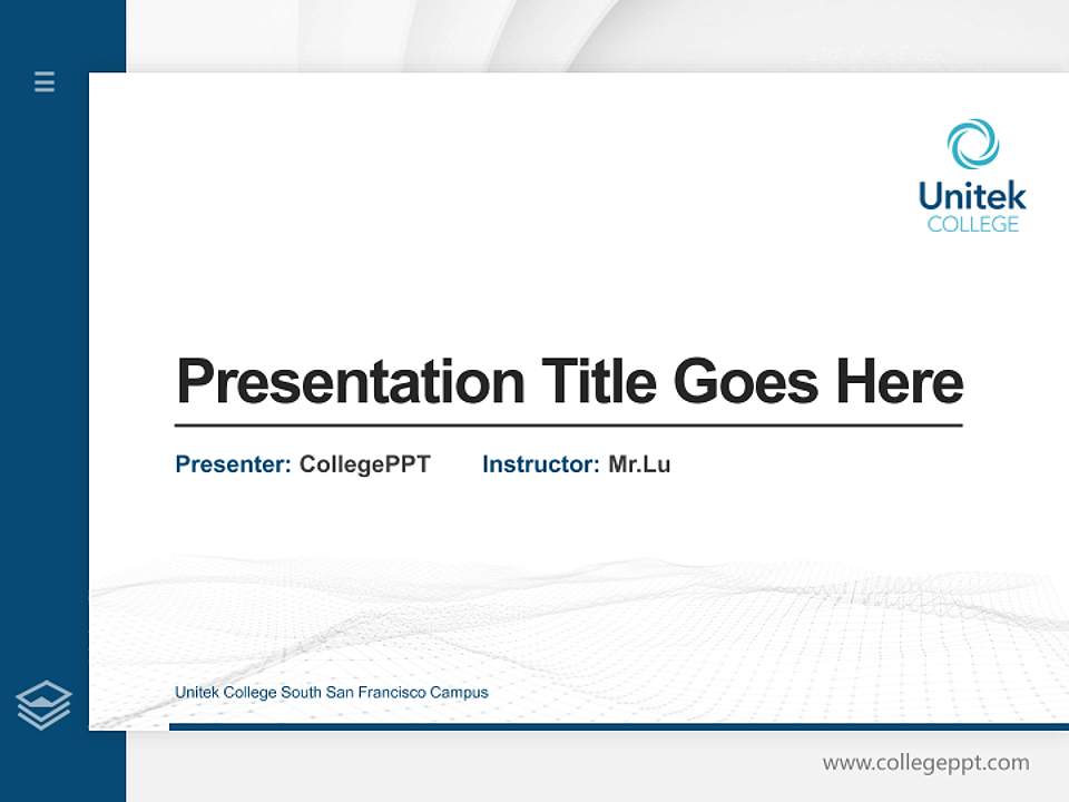 Unitek College South San Francisco Campus Thesis Proposal/Graduation Defense PPT Template4:3 ratio PPT effect preview image5