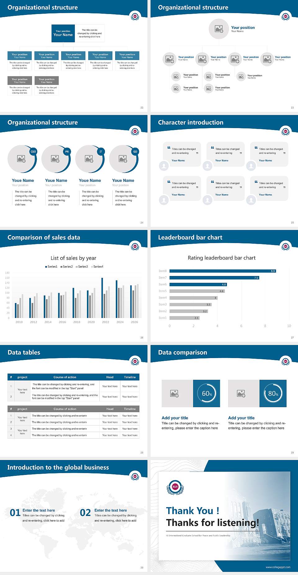 HJ International Graduate School for Peace and Public Leadership Academic Presentation/Research Findings Report PPT Template4:3 ratio PPT effect preview image4