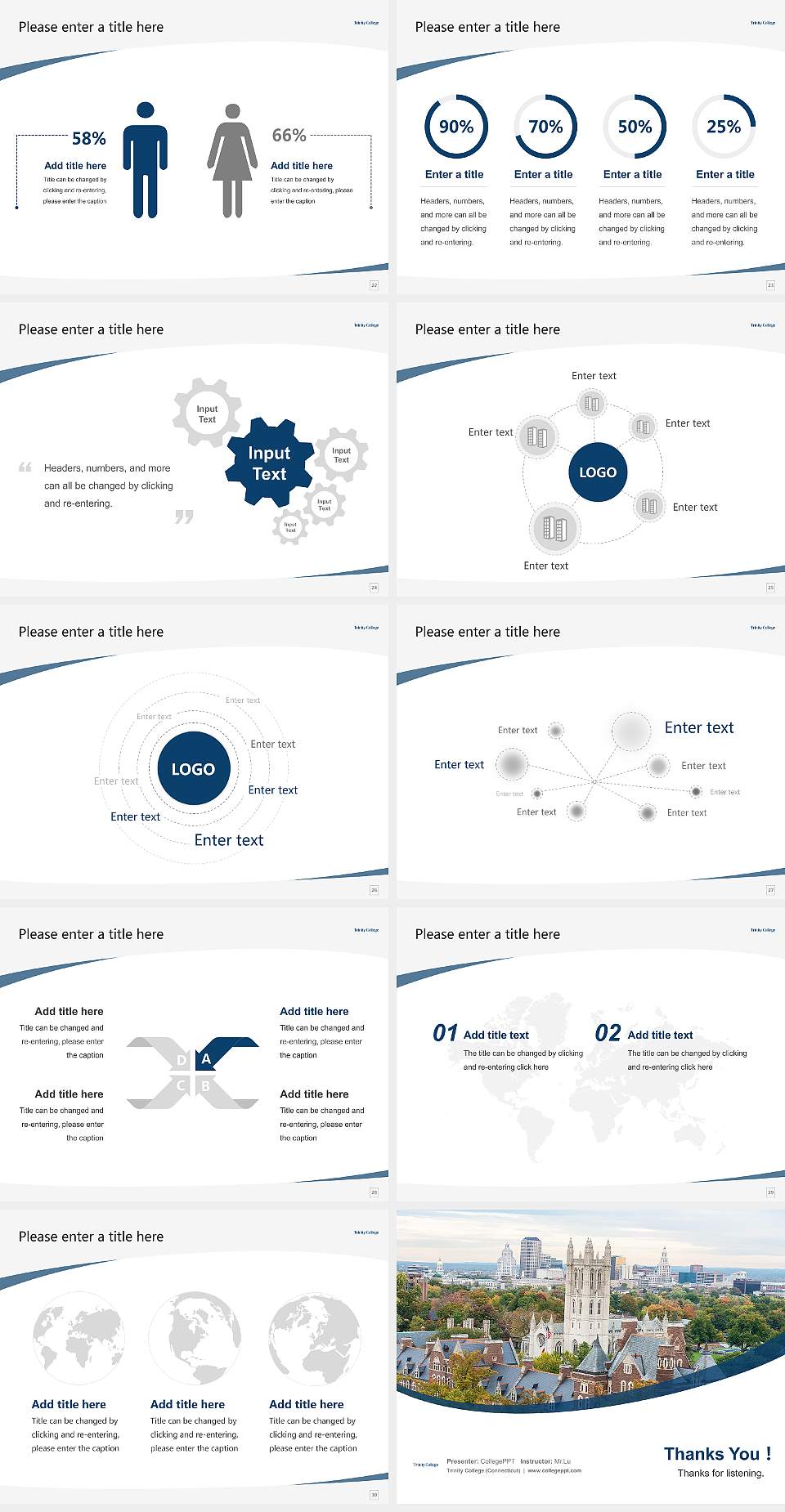 Trinity College (Connecticut) Course/Courseware Creation PPT Template4:3 ratio PPT effect preview image4