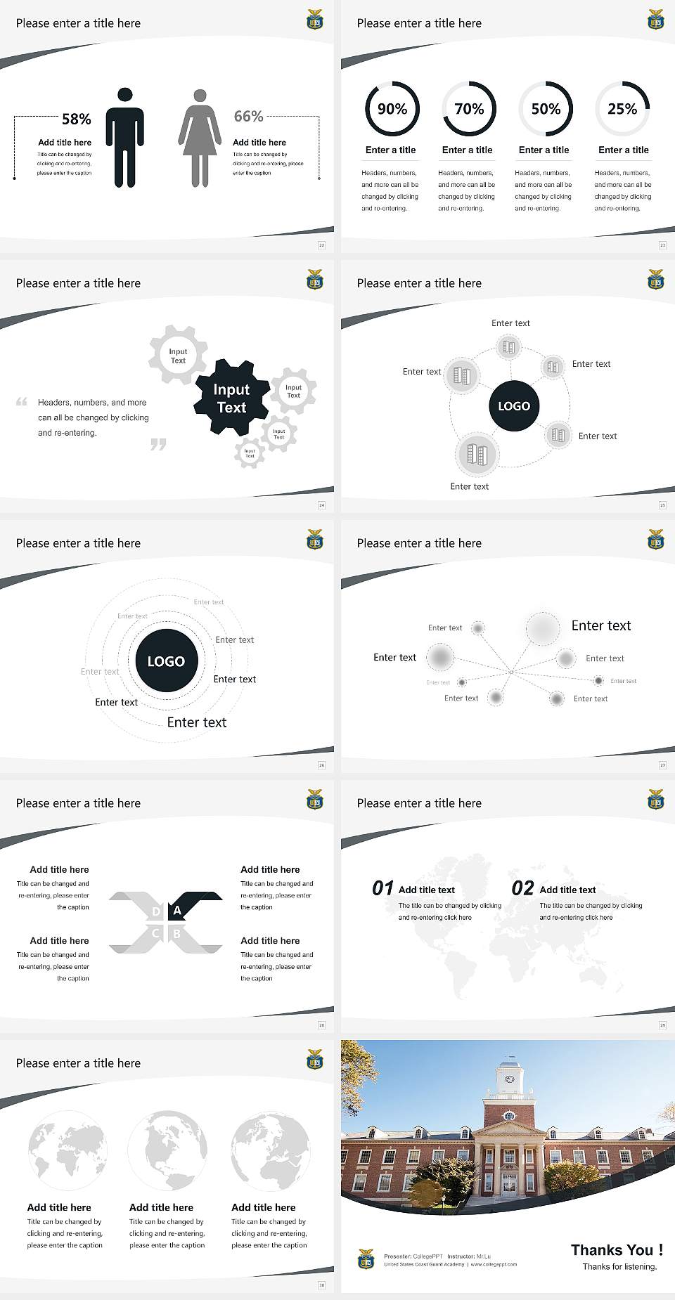 United States Coast Guard Academy Course/Courseware Creation PPT Template4:3 ratio PPT effect preview image4