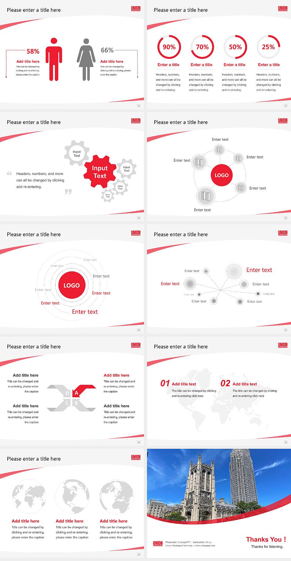 Union Theological Seminary Course/Courseware Creation PPT Template4:3 ratio PPT effect preview image4