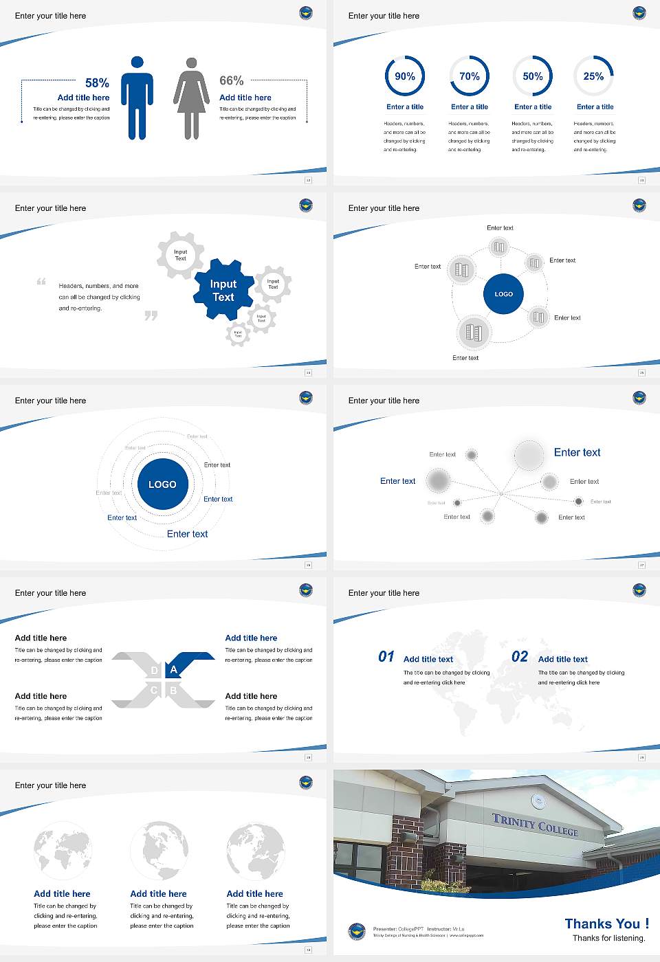 Trinity College of Nursing & Health Sciences Course/Courseware Creation PPT Template16:9 ratio PPT effect preview image4
