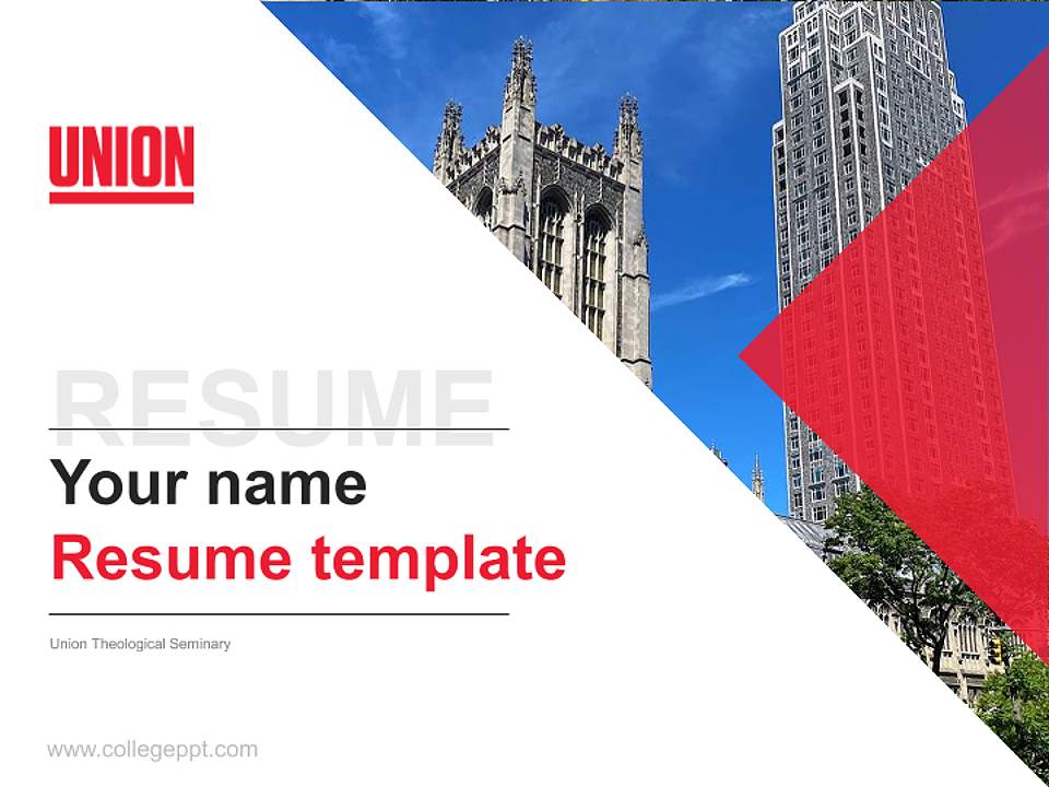 Union Theological Seminary Resume PPT Template4:3 ratio PPT effect preview image5