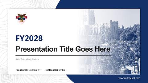 United States Military Academy Academic Presentation/Research Findings Report PPT Template