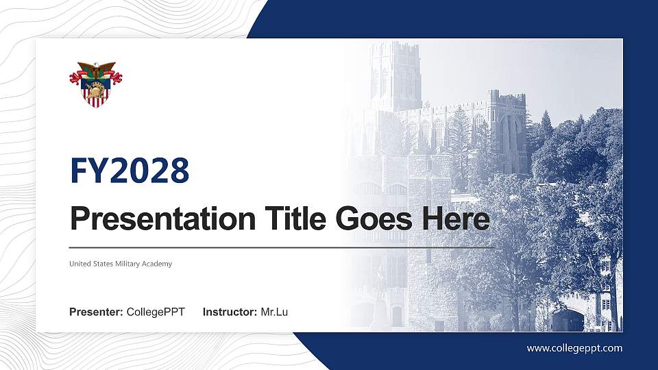 United States Military Academy Academic Presentation/Research Findings Report PPT Template16:9 ratio PPT effect preview image