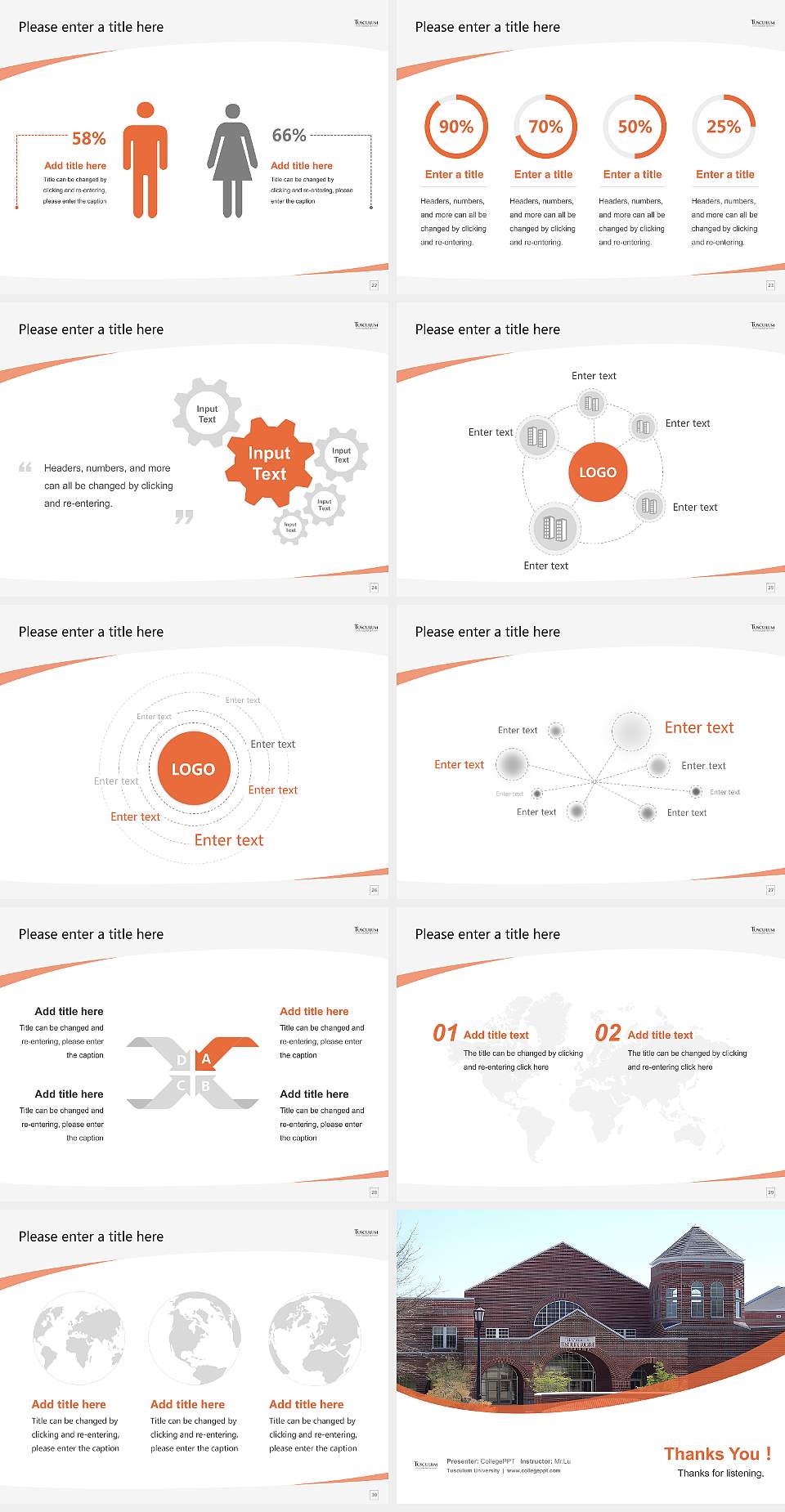 Tusculum University Course/Courseware Creation PPT Template4:3 ratio PPT effect preview image4