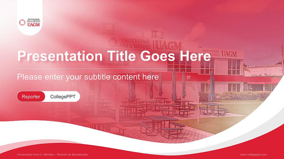 Universidad Ana G. Méndez – Recinto de Barceloneta Lecture Sharing and Networking Event PPT Template16:9 ratio PPT effect preview image