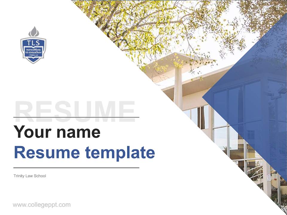Trinity Law School Resume PPT Template4:3 ratio PPT effect preview image5