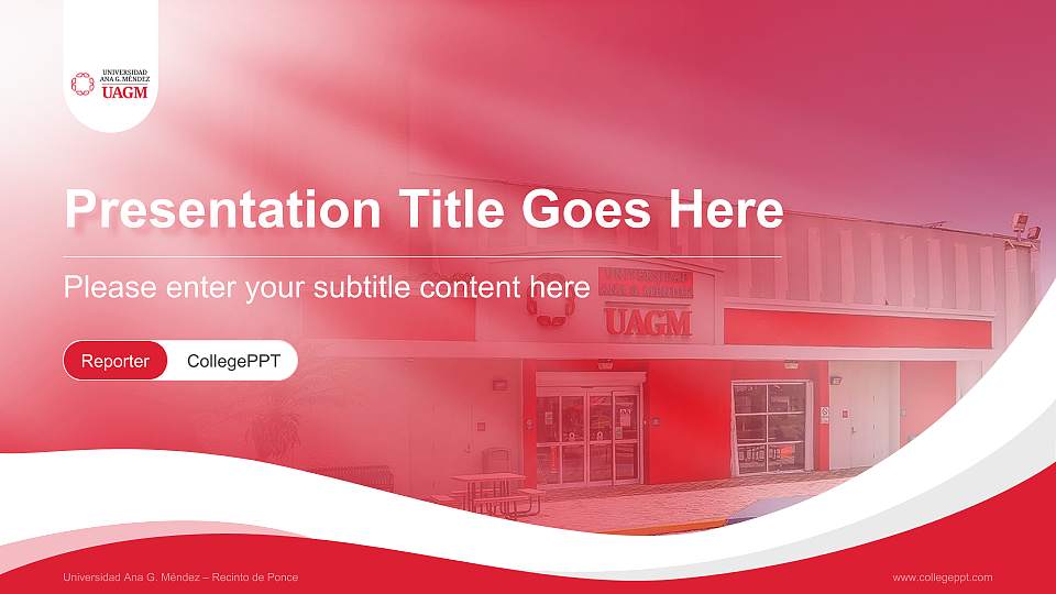 Universidad Ana G. Méndez – Recinto de Ponce Lecture Sharing and Networking Event PPT Template16:9 ratio PPT effect preview image