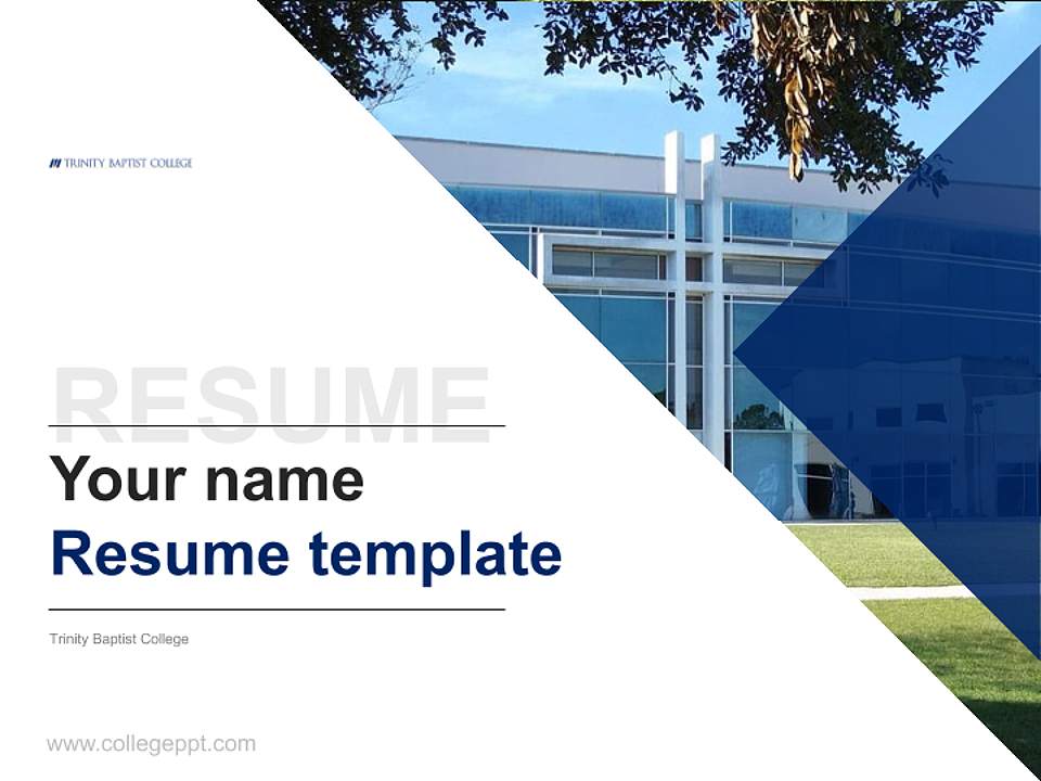 Trinity Baptist College Resume PPT Template4:3 ratio PPT effect preview image5