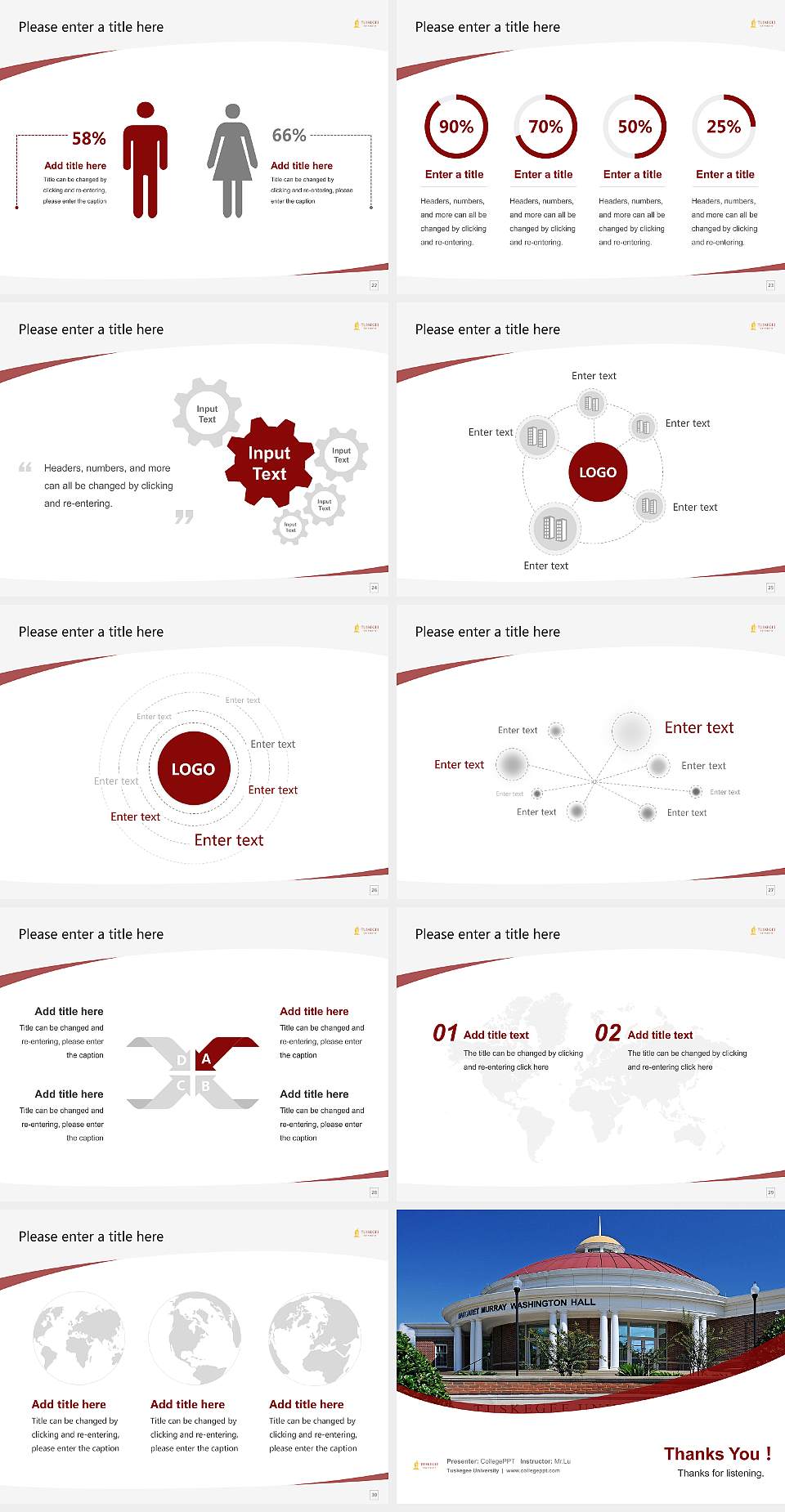 Tuskegee University Course/Courseware Creation PPT Template4:3 ratio PPT effect preview image4