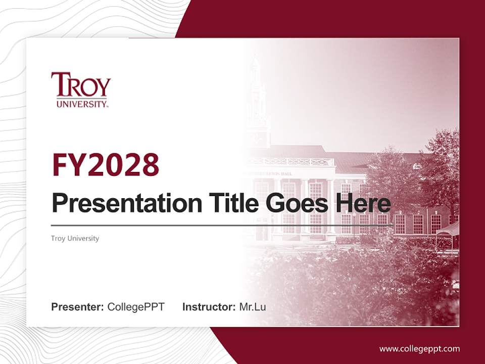 Troy University Academic Presentation/Research Findings Report PPT Template4:3 ratio PPT effect preview image5